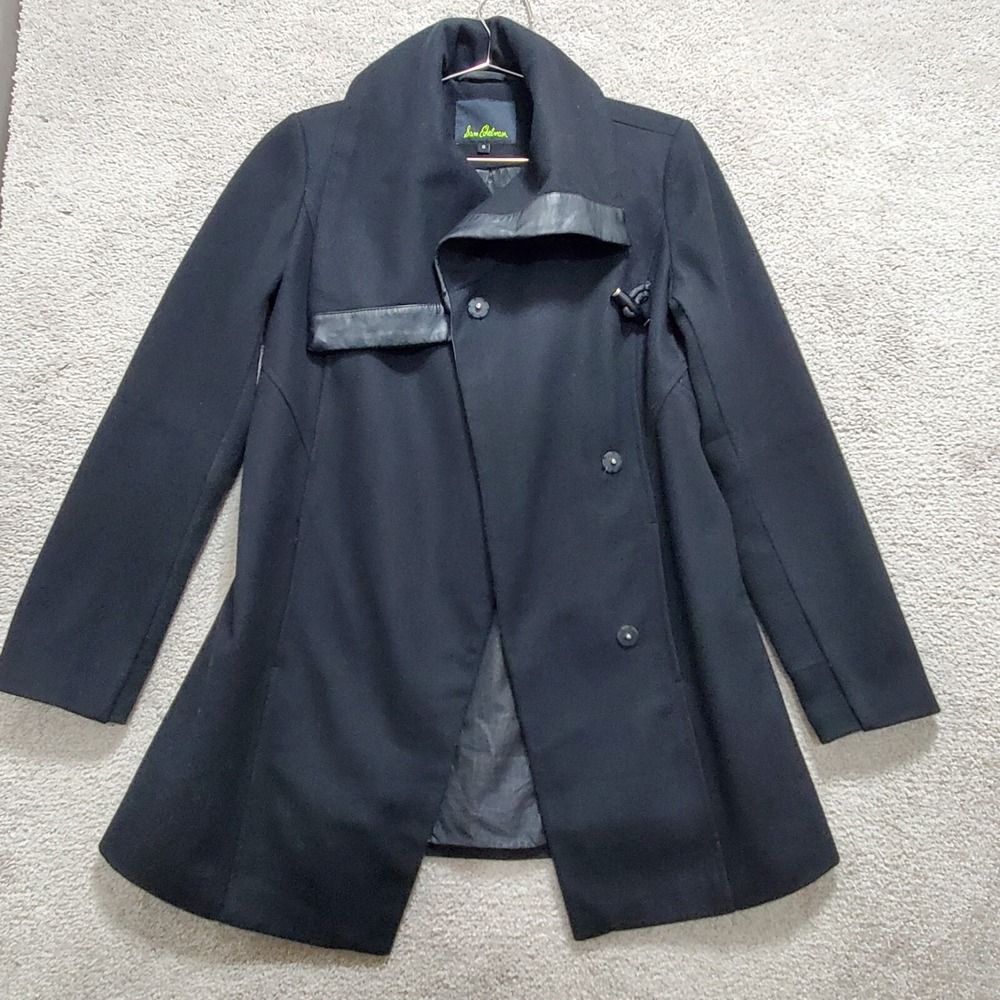 Sam Edelman Jacket Women's‎ S Black Wool Pea Coat  Warm Career Dressy Classic